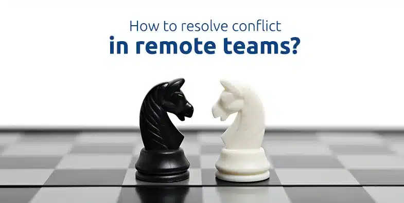 Blog banner for resolving conflict in remote teams effectively